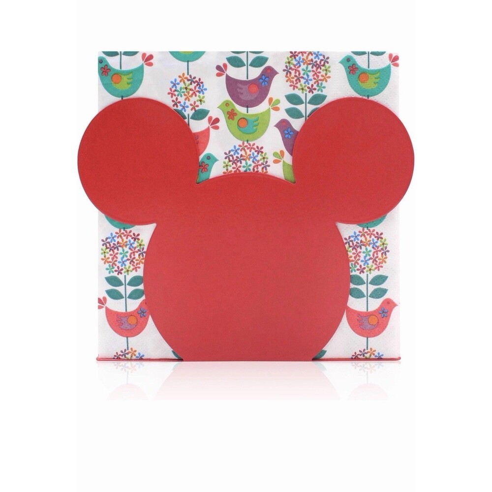 Mickey Mouse Head Stainless Steel Napkin Holder Stand Red NWOT